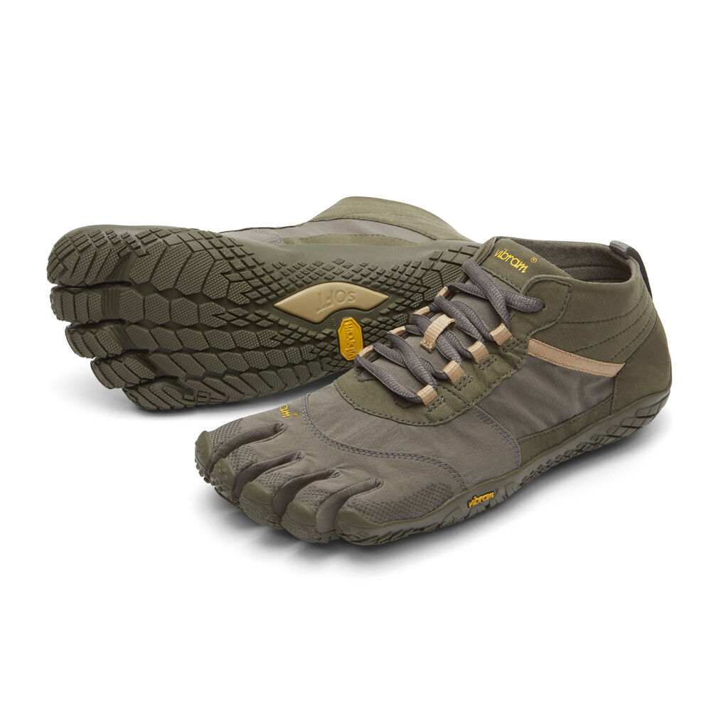 Vibram Fivefingers V-Trek Mens Casual Shoes Green/Dark Grey Australia (XTD365409)